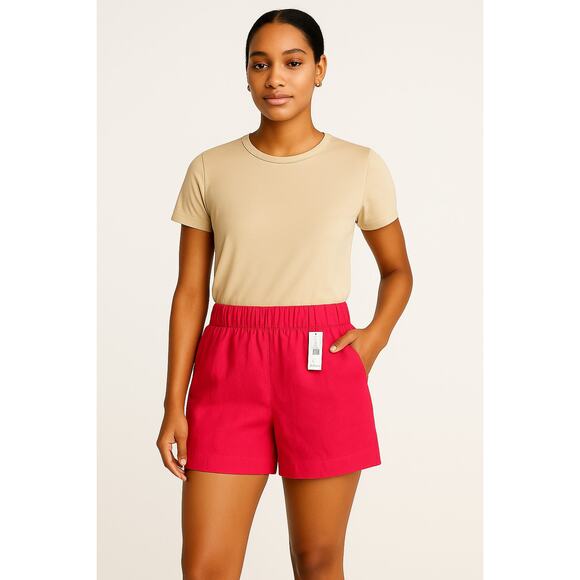 J. CREW NWT Tropez 100% Linen Shorts in Pink // L - Picture 1 of 7